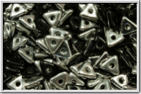 Tri-Beads, 4mm, black, op., half silver, 100 Stk.