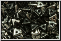 Tri-Beads, 4mm, black, op., half chrome, 100 Stk.