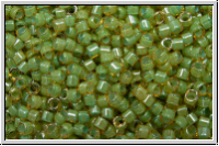 DB2052, MIYUKI Delica, 11/0, crystal, trans., luminous asparagus green-ld., 5g