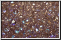 Bhm. Glasschliffperle, feuerpol., 4mm, amethyst, lt., trans., AB 50 Stk.