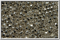Bhm. Glasschliffperle, feuerpol., 2mm, crystal, trans., full sterling silver plated, 50 Stk.