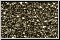 Bhm. Glasschliffperle, feuerpol., 2mm, crystal, trans., full nickel plated, 50 Stk.