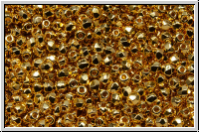 Bhm. Glasschliffperle, feuerpol., 2mm, crystal, trans., 24kt gold plated, full, 50 Stk.