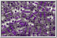 RUL-00030-44829, Rulla Beads, 3x5mm, crystal, trans., dk. purple-ld., 100 Stk. (ca. 11 g)