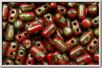 RUL-93200-86805, Rulla Beads, 3x5mm, red, op., dk. picasso, 100 Stk. (ca. 11 g)