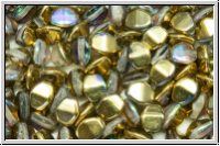 PB-00030-98536, Pinch Beads, 5x3mm, crystal, trans., golden rainbow, 65 Stk.