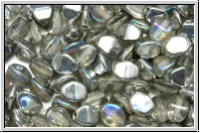 PB-00030-98530, Pinch Beads, 5x3mm, crystal, trans., silver rainbow, 65 Stk.