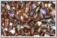 PB-00030-98533, Pinch Beads, 5x3mm, crystal, trans., copper rainbow, 65 Stk.