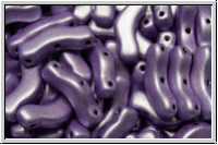 3-Loch-Bridge-Beads, 12x3mm, purple, met., suede, 50 Stk.