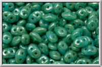 SD-63030-56952, SuperDuo Beads, aqua, op., stardust, 10g