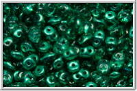 SD-00030-S25580, SuperDuo Beads, crystal, trans., half mirror green, 10g