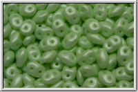 SD-02010-29315, SuperDuo Beads, white, alabaster, soft pastel green, 10g