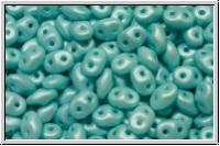 SD-02010-29313, SuperDuo Beads, white, alabaster, soft pastel lt. aqua, 10g