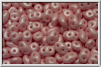 SD-02010-29305, SuperDuo Beads, white, alabaster, soft pastel rose, 10g