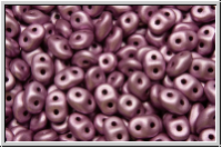 SD-02010-29428, SuperDuo Beads, white, alabaster, magenta met. matte, 10g