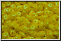 SD-02010-24503, SuperDuo Beads, white, alabaster, pearl shine bright lemon, 10g