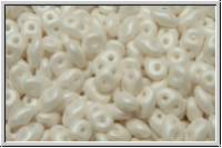 SD-02010-29571, SuperDuo Beads, white, alabaster, white pastel, matte, 10g