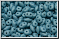 SD-02010-29567, SuperDuo Beads, white, alabaster, blue pastel, matte, 10g