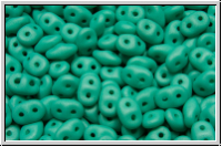 SD-02010-29569, SuperDuo Beads, white, alabaster, turquoise pastel, matte, 10g