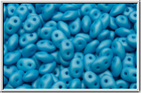 SD-02010-92626, SuperDuo Beads, white, alabaster, neon baby blue pastel, matte, 10g