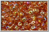 SD-00030-98535, SuperDuo Beads, crystal, trans., orange AB, 10g