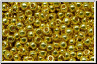 R-11-0590PF, TOHO Rocailles, 11/0, gold, yellow, galv., met., perm.-finish, 10g