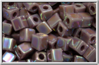 SB-04-0478, MIYUKI Squares, 4mm, mauve, op., AB, 15g