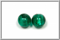 ind. Lampenperle, rund, 10mm, emerald, trans., Silbereinzug, 1 Stk.