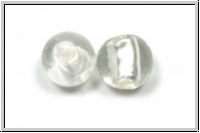 ind. Lampenperle, rund, 12mm, crystal, trans., Silbereinzug, 1 Stk.