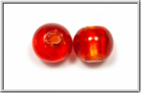 ind. Lampenperle, rund, 12mm, orange-red, trans., Silbereinzug, 1 Stk.