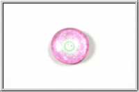 Glascabochon, hinterklebt, rund, 12x4mm, pink sun, 1 Stk.