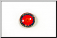 Glascabochon, hinterklebt, rund, 12x4mm, red wheel, 1 Stk.