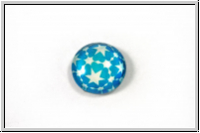 Glascabochon, hinterklebt, rund, 12x4mm, stars, 1 Stk.