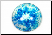 Glascabochon, hinterklebt, rund, 25x6mm, blue explosion, 1 Stk.