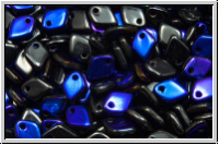 Dragon Scale Beads, 1,5x5mm, black, op., half azuro, 100 Stk. (3g)