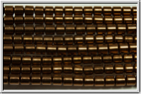 Hematite-Perlen, Zylinder, 3x3mm, copper plated, 1 Strang