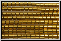 Hematite-Perlen, Zylinder, 3x3mm, golden plated, 1 Strang