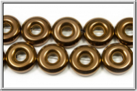 Hematite-Perlen, Donut, 10x3,5mm, copper plated, 10 Stk.