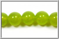Jade, round, 10mm, lime green dyed, 5 Stk.