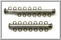 Schiebeschliee, 7 strngig, 41x11mm, antiksilberfb., Metall, 1 Stk.