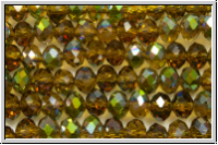 chin. Kristallschliffperle, Rondell, 4x6mm, khaki, trans., half AB, 1 Strang