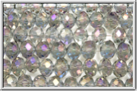 chin. Kristallschliffperle, Rondell, 4x6mm, crystal, trans., half vitrail, 1 Strang