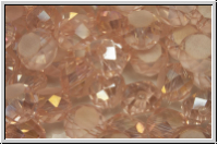 chin. Kristallschliffperle, flat round, 8x5mm , crystal, trans., rose luster, 10 Stk.