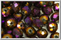 chin. Kristallschliffperle, Rondell, 6x8mm, crystal, trans., full purple met., 10 Stk.