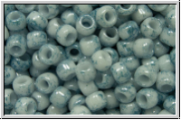 R-08-1205, TOHO Rocailles, 08/0, white, op., blue marbled, 10g