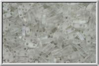 QTL-0131fr, MIYUKI Quarter Tila Beads, crystal, trans., matte, AB, 5g
