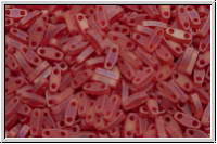 QTL-0140fr, MIYUKI Quarter Tila Beads, red, trans., matte, AB, 5g