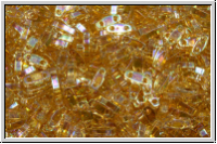 QTL-0251, MIYUKI Quarter Tila Beads, gold, lt., trans., AB, 5g