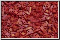 QTL-0408fr, MIYUKI Quarter Tila Beads, red, dk., op., matte, AB, 5g