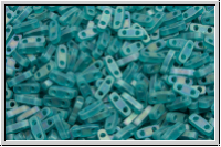 QTL-2405fr, MIYUKI Quarter Tila Beads, teal, trans., matte, AB, 5g